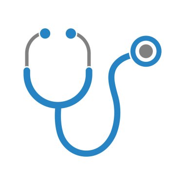 Beyaz arkaplanda steteskop simgesi