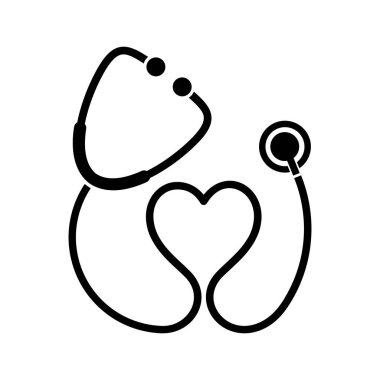 Sağlık ve tıp sembolü, steteskop ve kalp