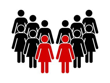 Sembol, kadınların simgesi. Vektör dosyası.