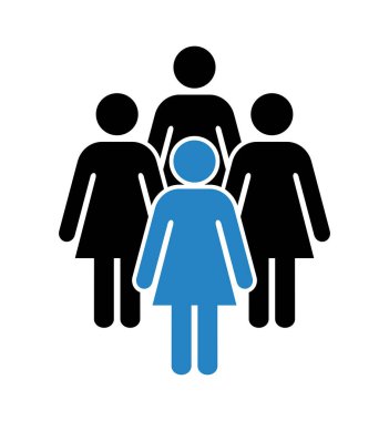 Sembol, kadınların simgesi. Vektör dosyası.