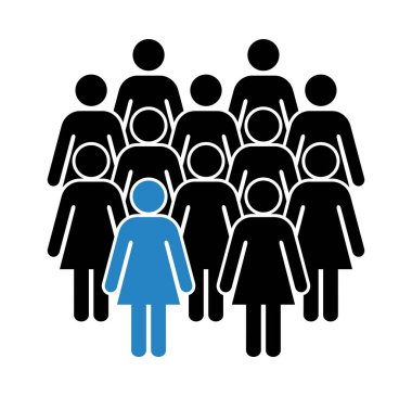 Sembol, kadınların simgesi. Vektör dosyası.