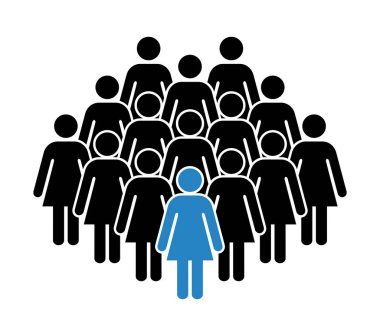 Sembol, kadınların simgesi. Vektör dosyası.