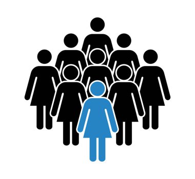 Sembol, kadınların simgesi. Vektör dosyası.