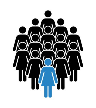 Sembol, kadınların simgesi. Vektör dosyası.