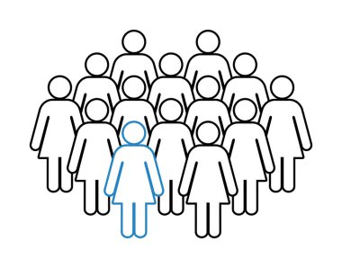 Sembol, kadınların simgesi. Vektör dosyası.