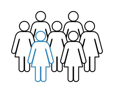 Sembol, kadınların simgesi. Vektör dosyası.