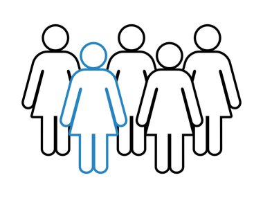 Sembol, kadınların simgesi. Vektör dosyası.