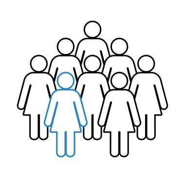 Sembol, kadınların simgesi. Vektör dosyası.