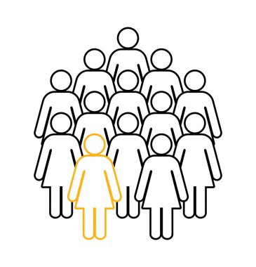 Sembol, kadınların simgesi. Vektör dosyası.