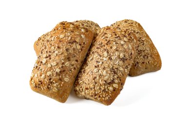 Beyaz arkaplanda tahıllı rulo