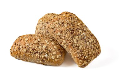 Beyaz arkaplanda tahıllı rulo