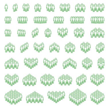 İnsan simgesi seti. Kalabalık simgesi.