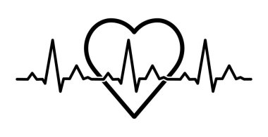 Kalp atışı ikonu. Beyaz arkaplanda vektör illüstrasyonu.