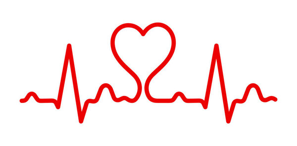 Значок сердцебиения. Векторная иллюстрация на белом фоне.