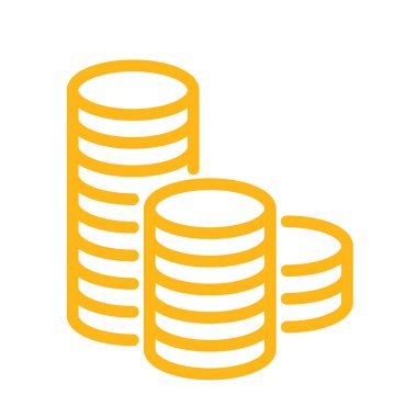 Beyaz arka plan üzerinde izole sikke simge