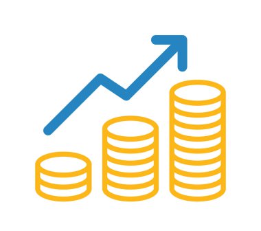 kar büyüme grafiği, madeni para simgesi
