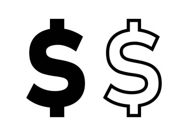 Dolar işareti simgesi, vektör grafikleri