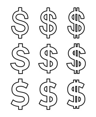 Dolar işareti simgesi, vektör grafikleri