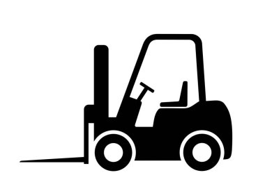 Forklift simgesi, vektör grafikleri, resimleme.