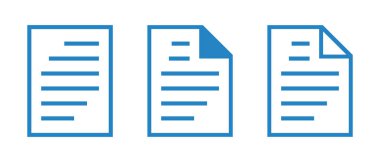 Beyaz arkaplan üzerindeki belge simgesi