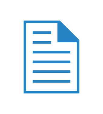 Beyaz arkaplan üzerindeki belge simgesi