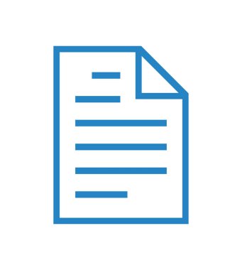 Beyaz arkaplan üzerindeki belge simgesi