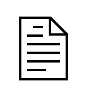 Beyaz arkaplan üzerindeki belge simgesi