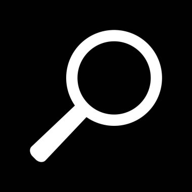 Siyah arkaplanda büyütme cam simgesi