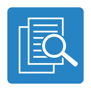 Büyüteçli belge. Kintroli simgesi ve belge araması.