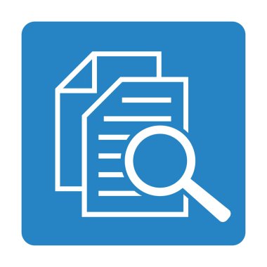 Büyüteçli belge. Kintroli simgesi ve belge araması.