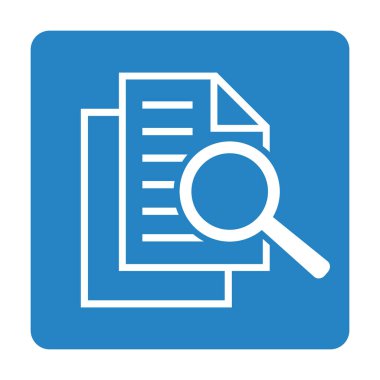 Büyüteçli belge. Kintroli simgesi ve belge araması.