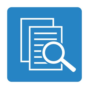 Büyüteçli belge. Kintroli simgesi ve belge araması.