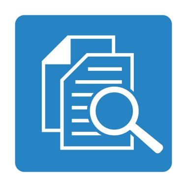 Büyüteçli belge. Kintroli simgesi ve belge araması.