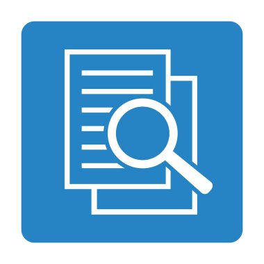 Büyüteçli belge. Kintroli simgesi ve belge araması.