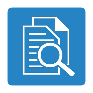 Büyüteçli belge. Kintroli simgesi ve belge araması.