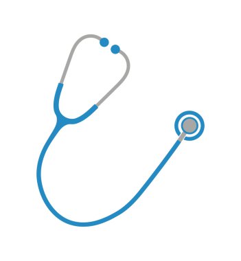 Beyaz arkaplanda steteskop simgesi