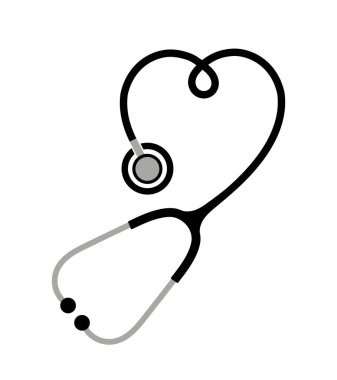 Sağlık ve tıp sembolü, steteskop ve kalp
