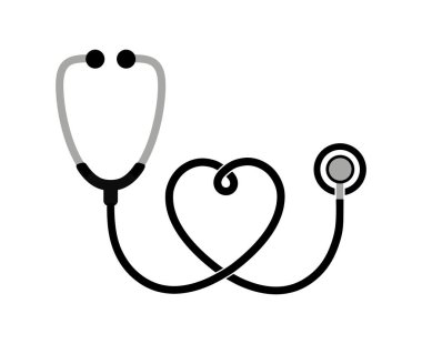 Sağlık ve tıp sembolü, steteskop ve kalp