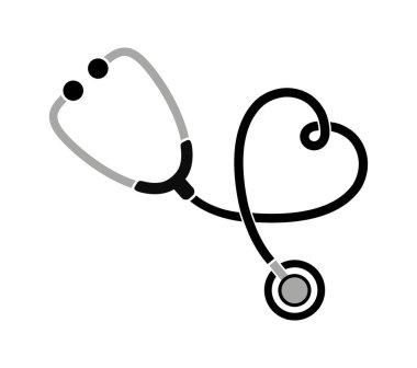 Sağlık ve tıp sembolü, steteskop ve kalp