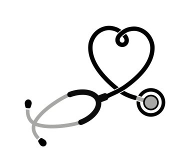 Sağlık ve tıp sembolü, steteskop ve kalp