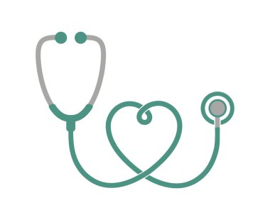 Sağlık ve tıp sembolü, steteskop ve kalp