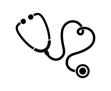 Sağlık ve tıp sembolü, steteskop ve kalp