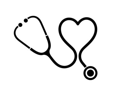 Sağlık ve tıp sembolü, steteskop ve kalp