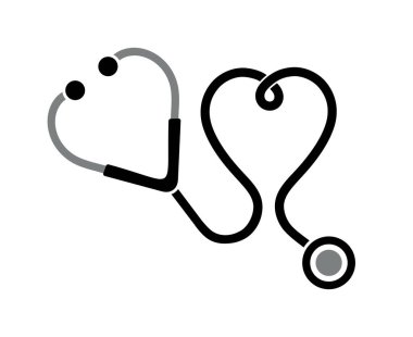 Sağlık ve tıp sembolü, steteskop ve kalp
