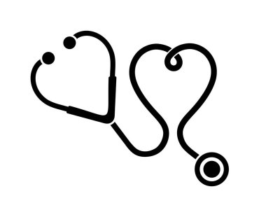 Sağlık ve tıp sembolü, steteskop ve kalp