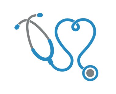 Sağlık ve tıp sembolü, steteskop ve kalp