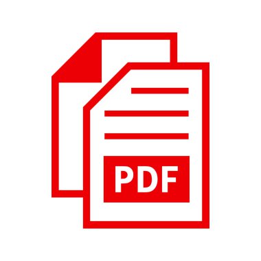 PDF dosya simgesi beyaz arka plan üzerinde