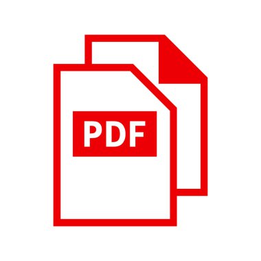 PDF dosya simgesi beyaz arka plan üzerinde