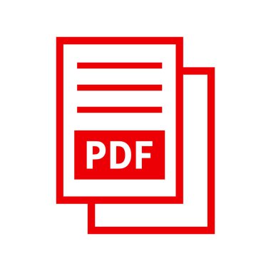 PDF dosya simgesi beyaz arka plan üzerinde