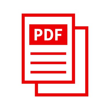 PDF dosya simgesi beyaz arka plan üzerinde